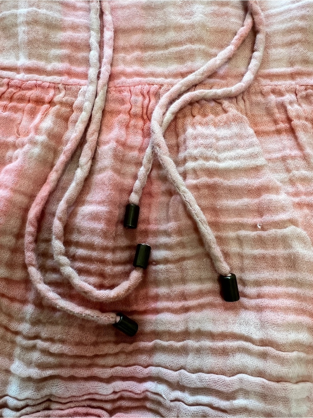 Anthropologie Pilcro Bette Peach Plaid  Blouse Drawstring SP Boho Cottagecore - Picture 5 of 8